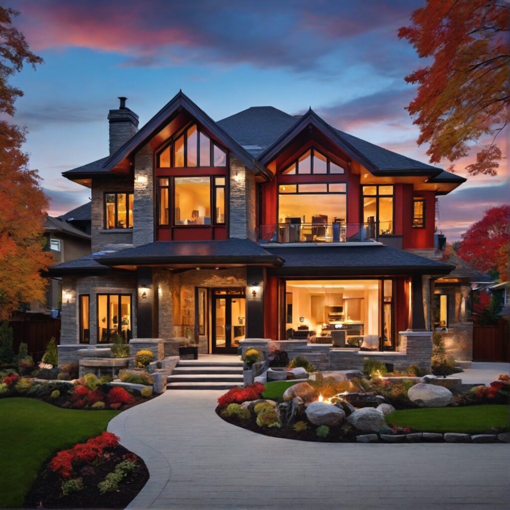 An outstanding exterior painting of a modern house