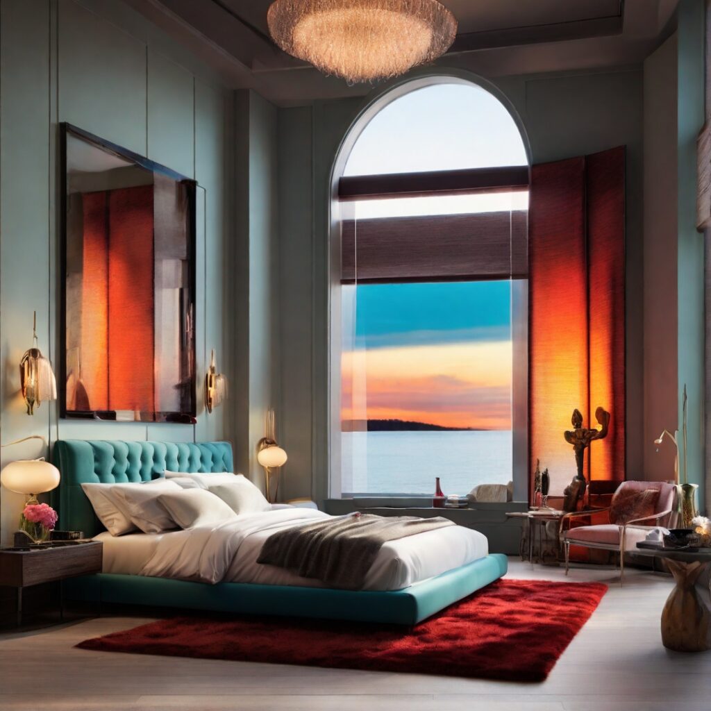 A cool interior painting on the walls of a bedroom