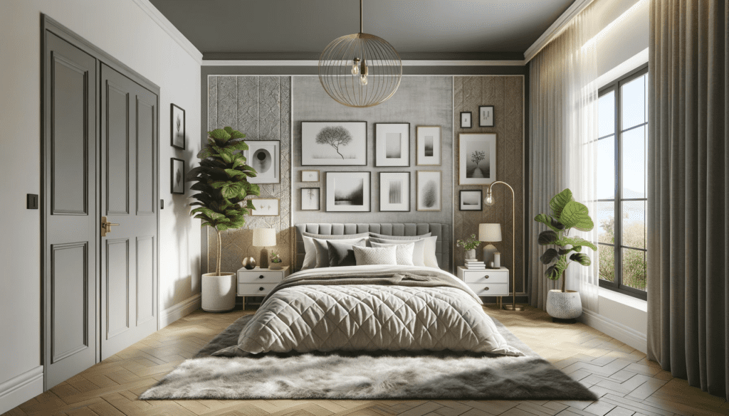 A custom interior painting to individual taste in a bedroom