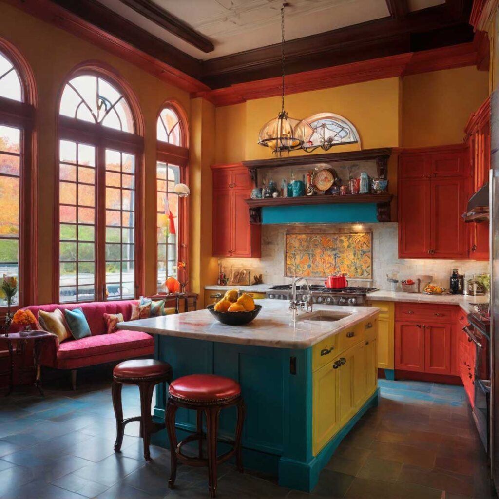 A fine-tuned and crafted interior painting in a kitchen