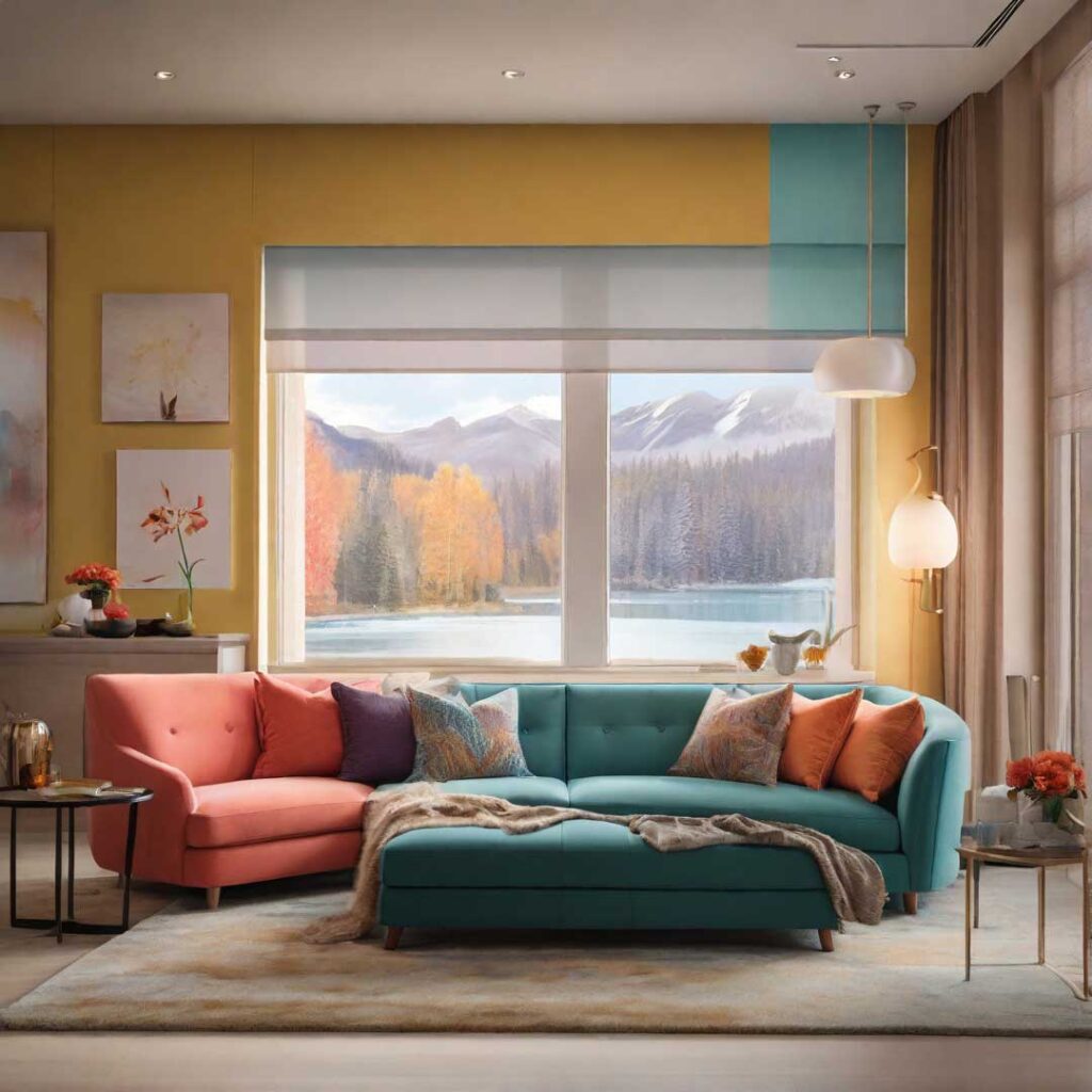 A peaceful interior painting in a bedroom