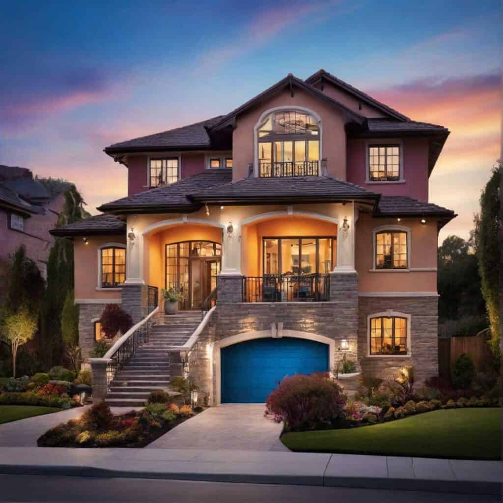 An outstanding exterior painting of a modern house