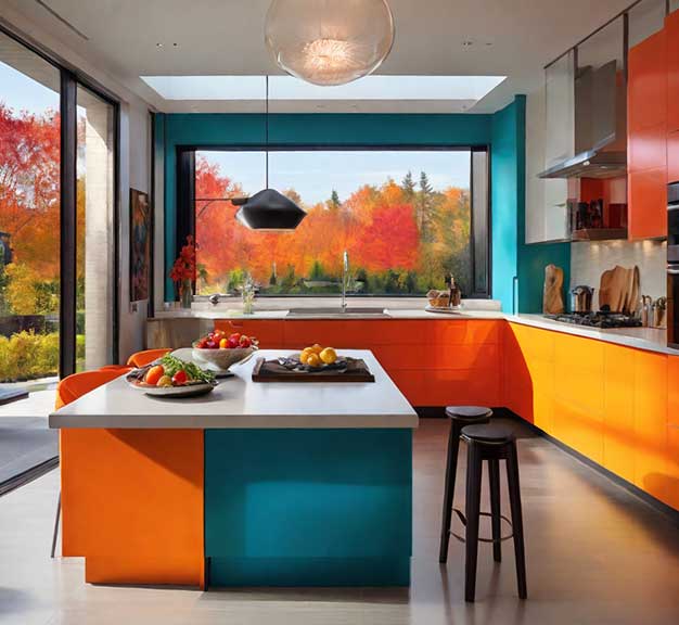 Painters in Toronto: A vibrant kitchen painted by skilled painters of Paint Mastery